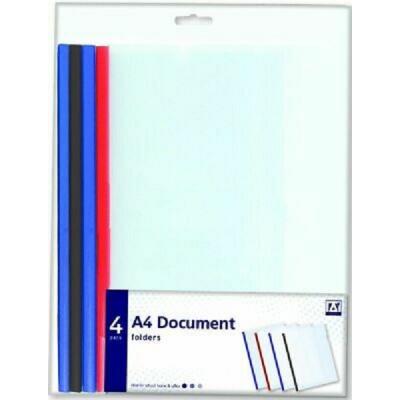 Design Group A4 Document Folder Clear 4Pk CCRS