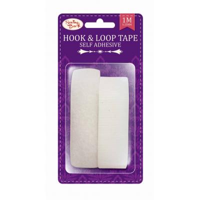 151 Sewing Box Hook and Loop Self Adhesive Tape White 1Mtr x 25mm SEW1090