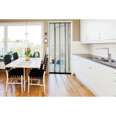 Stv International Doorway Insect Curtain With Fixing and Hanging Kit Black 100 x 125cm Set of 4-Pcs STV231