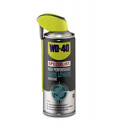 WD 40 Specialist Water and Heat Resistant High Performance Lithium Grease Spray White 400ml 10 01638A