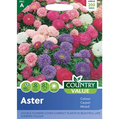 Fothergills Country Value Price Band A Carpet Mixed Aster Flower Seeds Multicolour Pack of 200-Seeds 13106