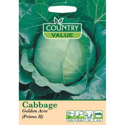 Fothergills Country Value Price Band A Golden Acre Primo II Ball Headed Cabbage Seeds Green Pack of 400-Seeds 13505