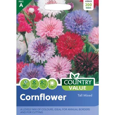 Fothergills Country Value Price Band A Tall Mixed Cornflower Seeds Multicolour Pack of 200-Seeds 13118