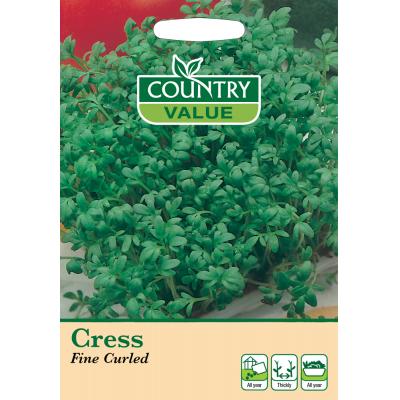 Fothergills Country Value Price Band A Fine Curled Cress Vegetable Seeds Green Pack of 2000-Seeds 13512