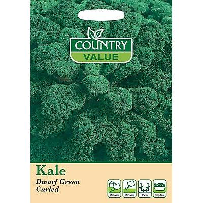 Fothergills Country Value Price Band A Dwarf Green Curled kale Vegetable Seeds Green Pack of 300-Seeds 13512