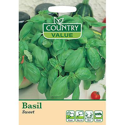Fothergills Country Value Price Band A Sweet Basil Vegetable Seeds Green Pack of 450-Seeds 13514