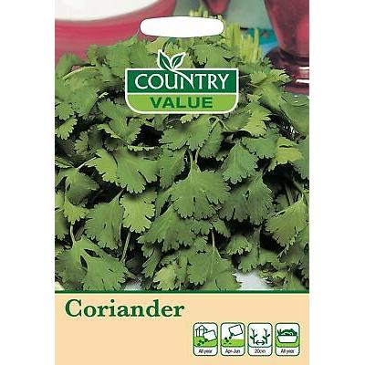 Fothergills Country Value Price Band A Coriander Vegetable Seeds Green Pack of 100-Seeds 10462