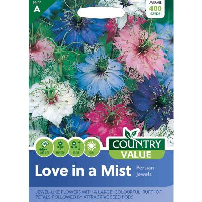 Country Value Price Band A Persian Jewels Mix Love In A Mist Flower Seeds Assorted Colours Grow up to 45cm Pack of 400