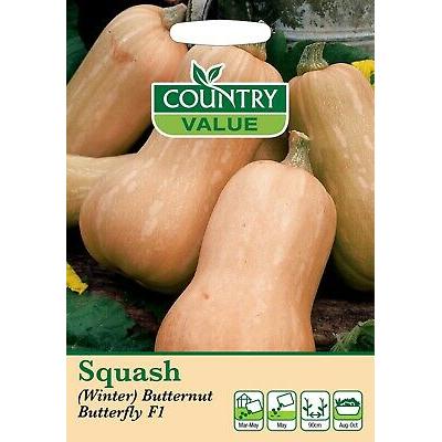 Country Value Price Band A Winter Butternut Butterfly F1 Squash Vegetable Seeds Multicolour Pack of 8