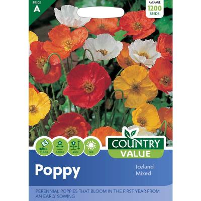 Country Value Price Band A Iceland Mixed Poppy Flower Seeds Assorted Colours 45cm Pack of 1200