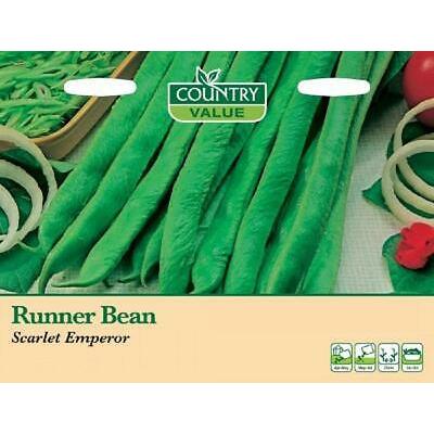 Country Value Price Band B Scarlet Emperor Runner Bean Vegetable Seeds Green Pack of 25