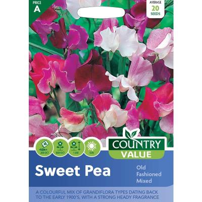 Country Value Price Band A Old Fashioned Mixed Sweet Pea Flower Seeds Assorted Growth up to 1.8Mtr Pack of 20-Seeds