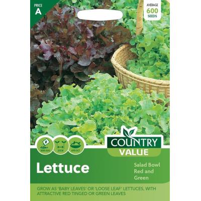 Country Value Price Band A Lettuce Salad Bowl Vegetable Seeds Red and Green Pack of 600-Seeds