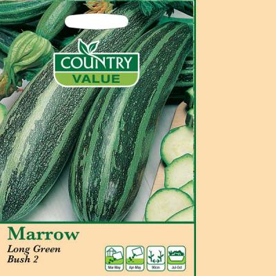 Country Value Price Band A Marrow Long Bush 2 Vegetable Seeds Green Pack of 8-Seeds