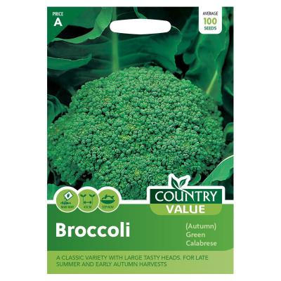 Country Value Price Band A Autumn Calabrese Broccoli Vegetable Seeds Green Pack of 100-Seeds