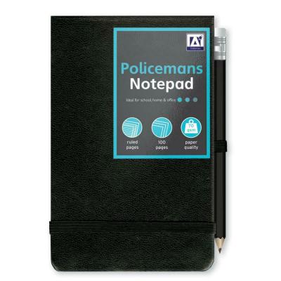 Design Group Policemans Ruled Notepad With Pencil Black and White 100-Pages FSC3-PMNB 1