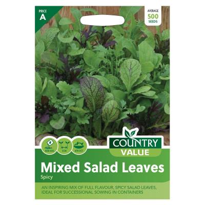 Country Value Price Band A Spicy Mixed Salad Leaves Vegetable Seeds Green Pack of 500-Seeds