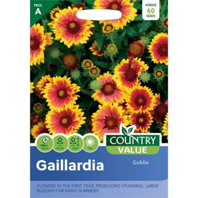 Country Value Price Band A Goblin Gaillardia Flower Seeds Multicolour Growth up to 45cm Pack of 60-Seeds 