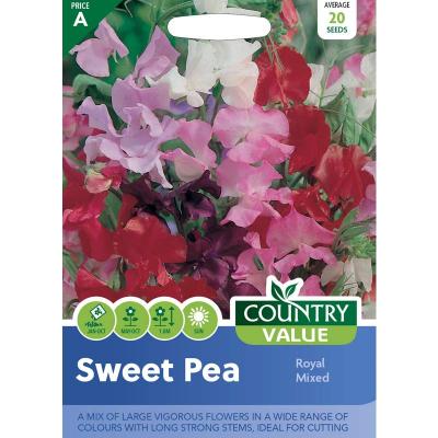 Country Value Price Band A Royal Mixed Sweet Pea Flower Seeds Assorted Colours Growth up to 1.8Mtr Pack of 20-Seeds