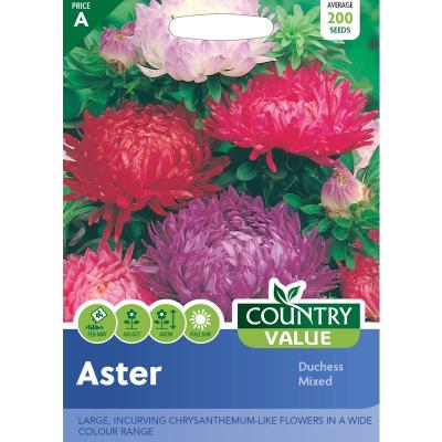 Country Value Price Band A Duchess Mixed Aster Flower Seeds Assorted Colours Growth up to 60cm Pack of 200-Seeds