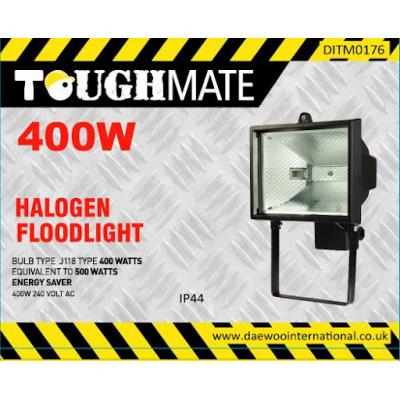 Daewoo Toughmate Halogen Floodlight With PIR Sensor Black 400W DITM0178